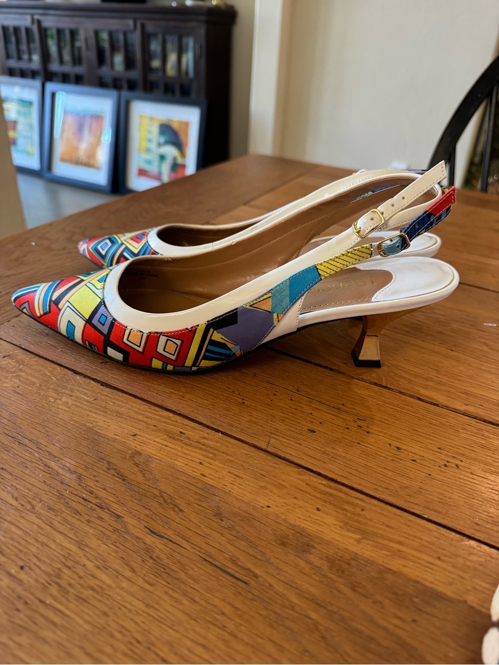 J. Renee Multicolor Geometric Pointed Slingback Heels - size 12 - Picture 2 of 8